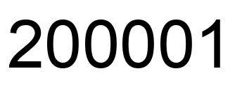 Número 200001 imagen negro