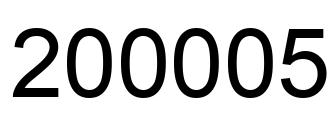 Número 200005 imagen negro