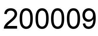 Number 200009 black image