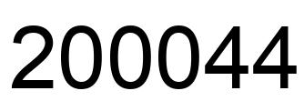 Number 200044 black image