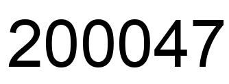 Number 200047 black image