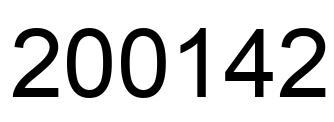 Number 200142 black image
