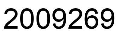 Number 2009269 black image