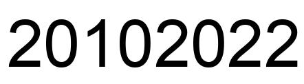 Number 20102022 black image