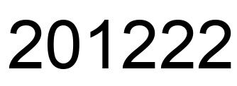 Number 201222 black image
