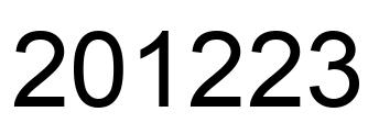 Number 201223 black image