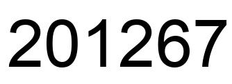 Number 201267 black image