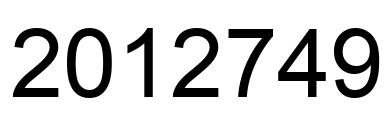 Number 2012749 black image