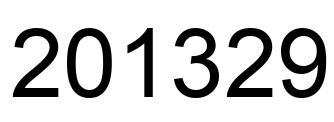 Number 201329 black image