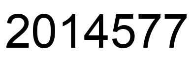 Number 2014577 black image