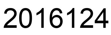 Number 2016124 black image