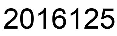 Number 2016125 black image