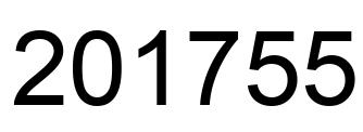 Number 201755 black image
