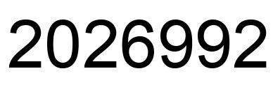 Number 2026992 black image