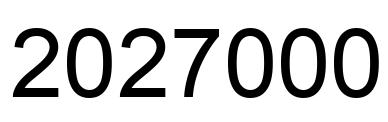 Number 2027000 black image