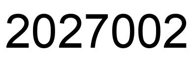Número 2027002 imagen negro