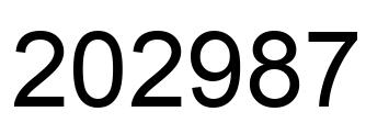 Number 202987 black image