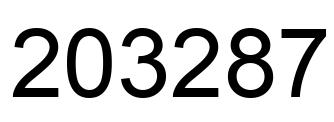 Number 203287 black image