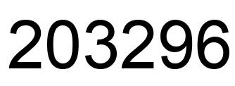 Number 203296 black image