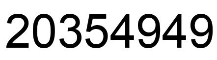 Number 20354949 black image