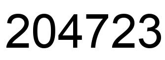 Number 204723 black image