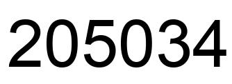 Number 205034 black image