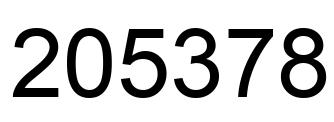 Number 205378 black image