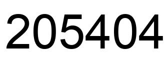 Number 205404 black image