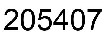 Number 205407 black image