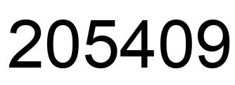 Number 205409 black image