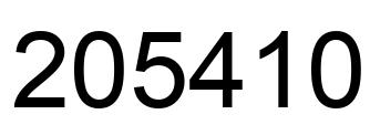 Number 205410 black image