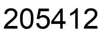 Number 205412 black image