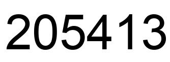 Number 205413 black image