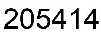 Number 205414 black image