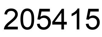 Number 205415 black image