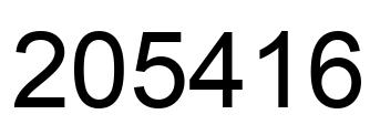 Number 205416 black image