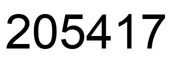 Number 205417 black image
