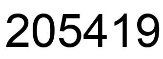 Number 205419 black image