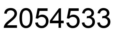 Number 2054533 black image
