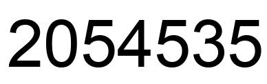 Number 2054535 black image