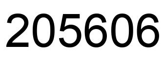Number 205606 black image