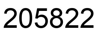 Number 205822 black image