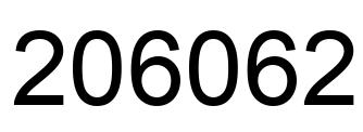 Number 206062 black image