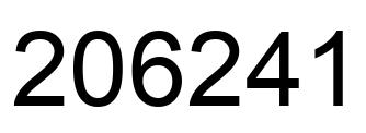 Number 206241 black image