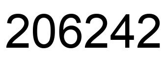 Number 206242 black image