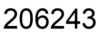 Number 206243 black image