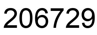 Number 206729 black image