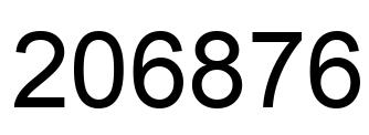 Number 206876 black image