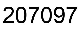 Number 207097 black image