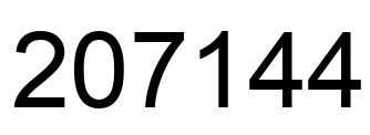 Number 207144 black image